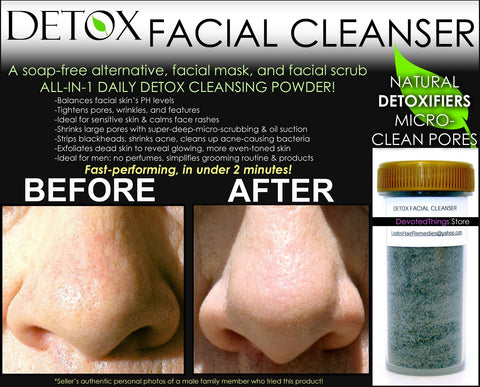 Charcoal Detox Facial Cleanser Blackhead Remover Pore Scrubber Pore Shrinking Mask and Scrub - DevotedThings