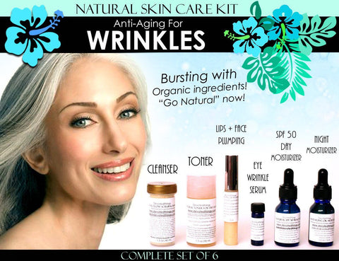 Natural Skin Care Kit Anti Aging For Wrinkles Anti Wrinkle Complete Set of 6 - DevotedThings
