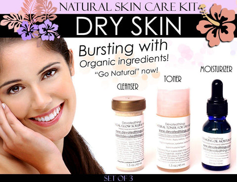 Natural Skin Care Kit For Dry Skin Set of 3 - DevotedThings