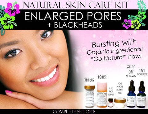 Natural Skin Care Kit For Enlarged Pores and Blackheads Pore Refining Complete Set of 6 - DevotedThings