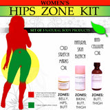 Womens Natural Hips Zone Kit for Stretch Marks Lightening Private Areas Cellulite Set of 3